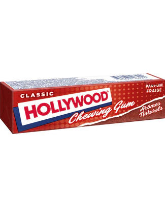 Hollywood Chewing Gum STRAWBERRY Flavours - Pack of 20 Packs of 11 Tablets (31g)