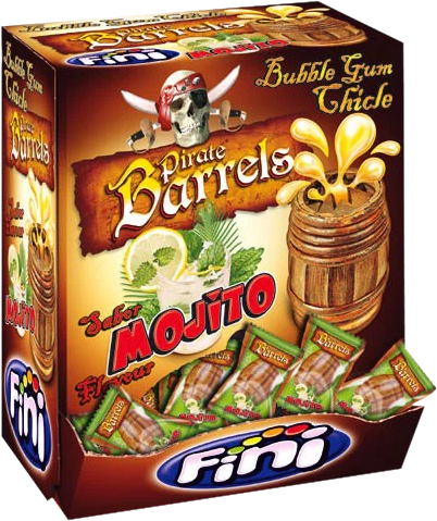 Fini Pirate Barrels Bubblegum 200pcs